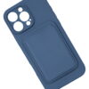 Silicone case with card slot navy blue