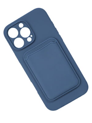 Silicone case with card slot navy blue