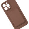 Silicone case with card slot brown