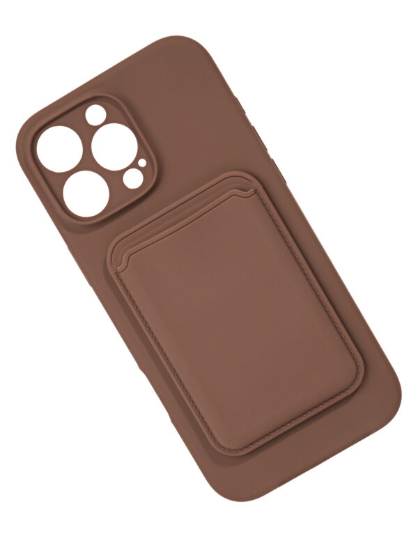 Silicone case with card slot brown