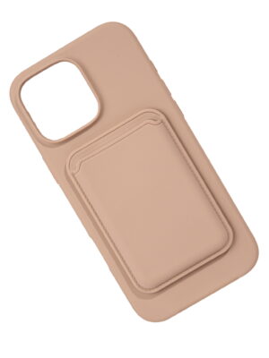 Silicone case with card slot milk tea