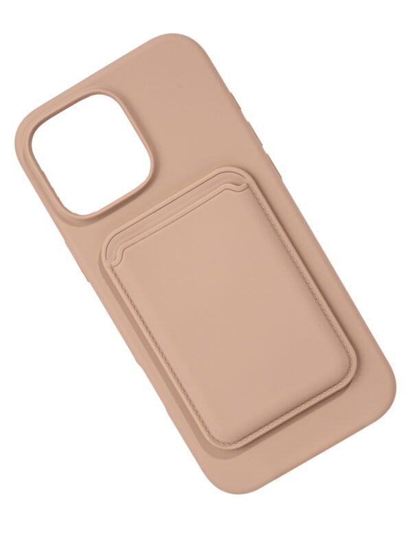 Silicone case with card slot milk tea