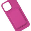 Silicone case with card slot rose red