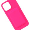 Silicone case with card slot fuchsia