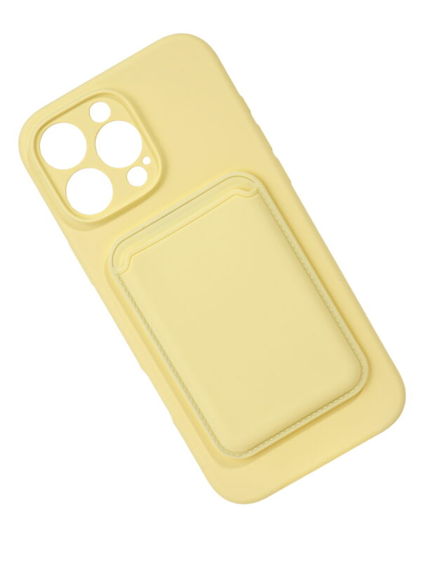 Silicone case with card slot yellow
