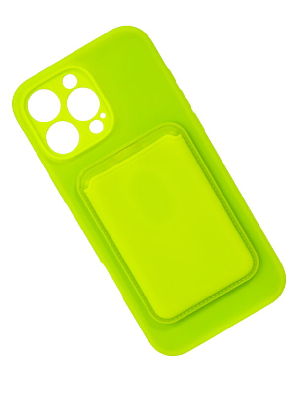 Silicone case with card slot green