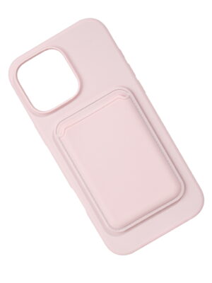 Silicone case with card slot pink