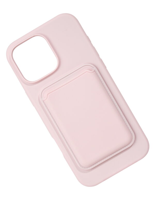 Silicone case with card slot pink